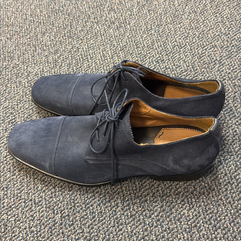NWT Aquaitalia Mens Blue Suede Toe Oxford Shoes - Picture 2 of 9